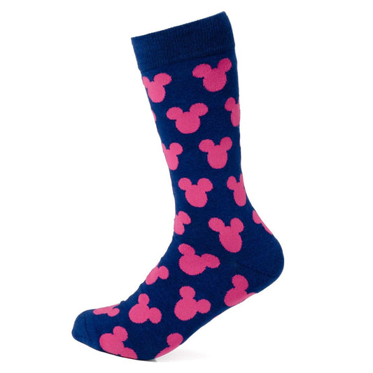 Disney Mickey Mouse Silhouette Pink Sock and Mickey Blue Lapel Pin Gift Set - Cufflinks.com - Flyclothing LLC
