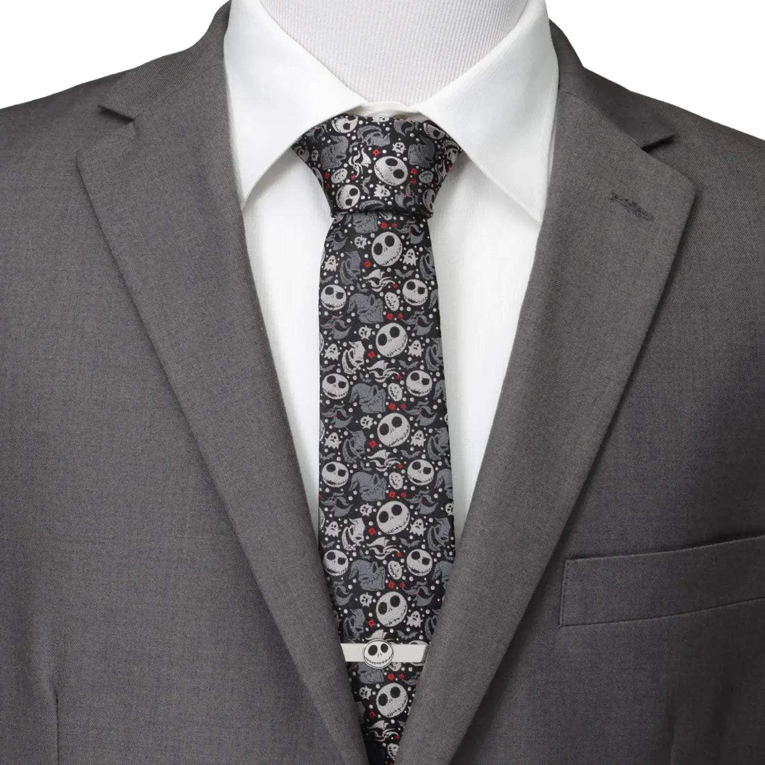 Disney The Nightmare Before Christmas Black Gray Pattern Men's Tie - Cufflinks.com - Flyclothing LLC