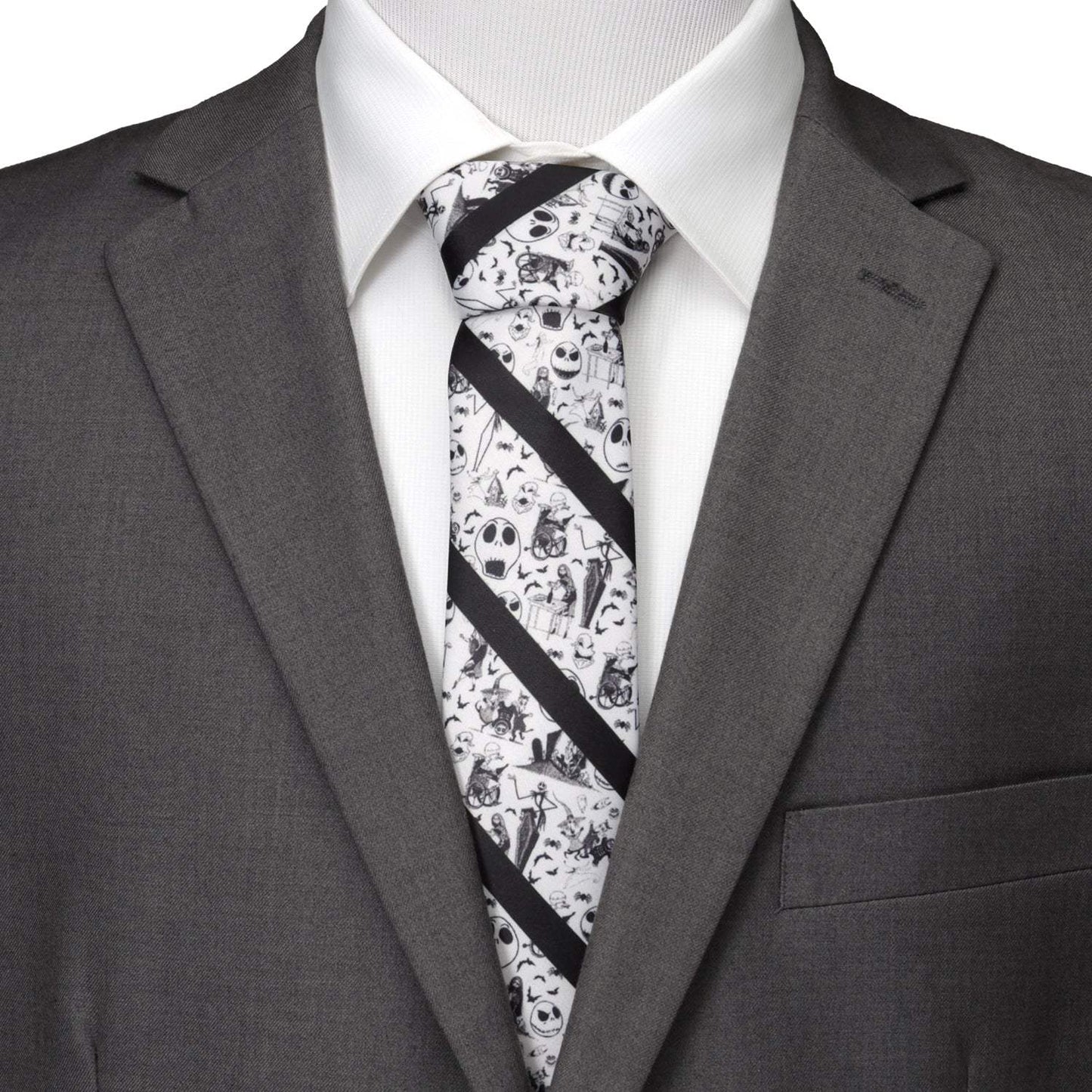 Disney The Nightmare Before Christmas Striped Black Men's Tie - Cufflinks.com - Flyclothing LLC