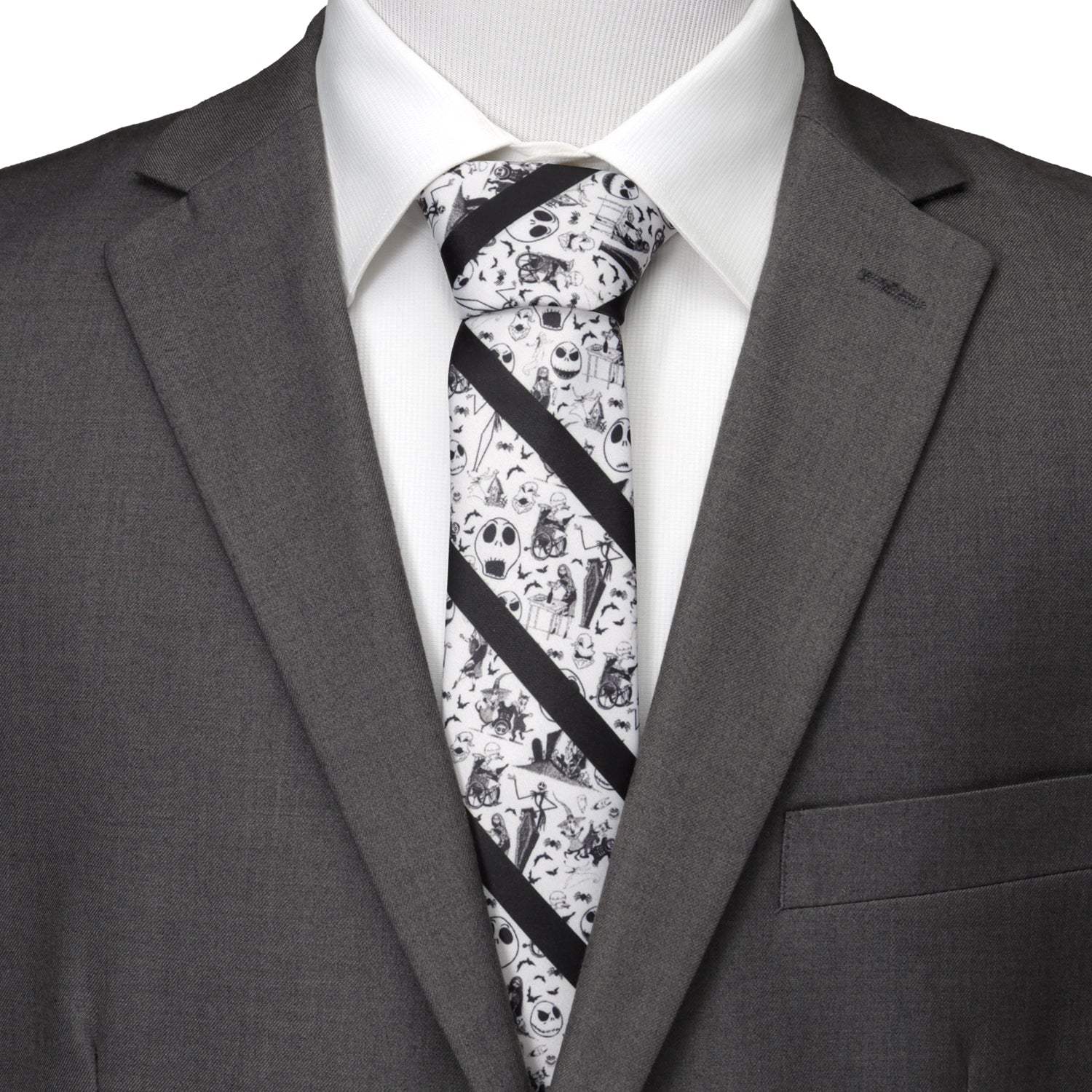 Disney The Nightmare Before Christmas Striped Black Men's Tie - Cufflinks.com - Flyclothing LLC