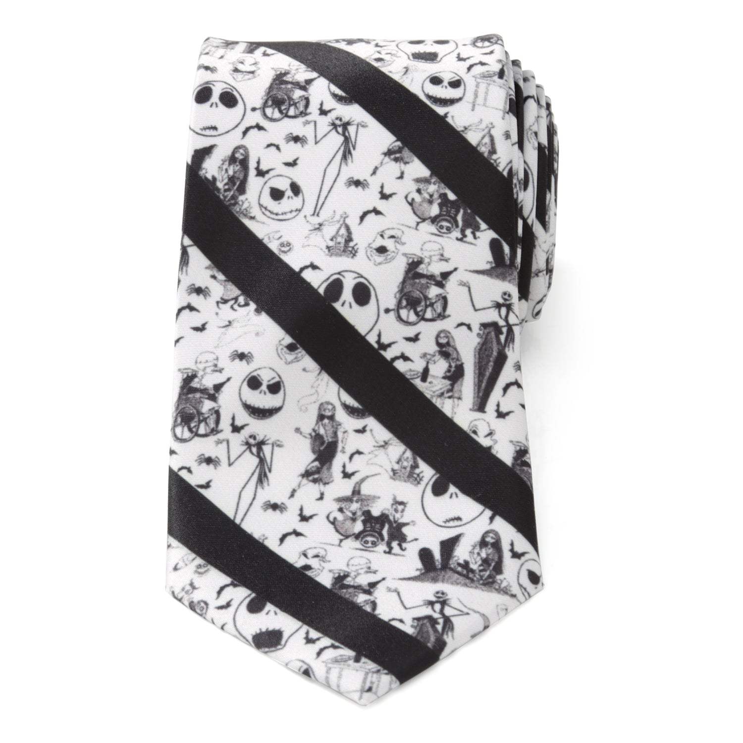 Disney The Nightmare Before Christmas Striped Black Men's Tie - Cufflinks.com - Flyclothing LLC