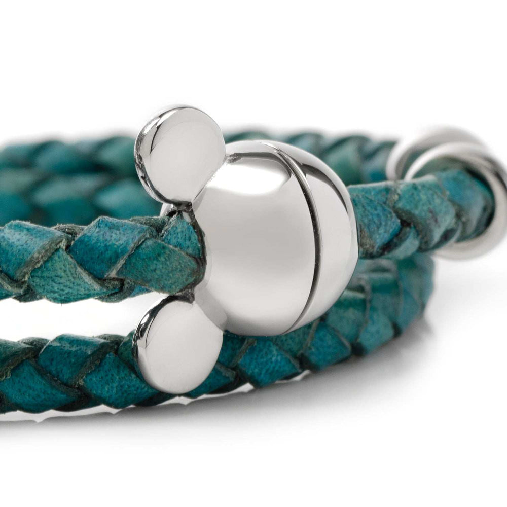 Disney Mickey Mouse Silhouette Teal Leather Wrap Bracelet - Cufflinks.com - Flyclothing LLC