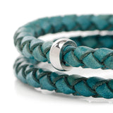 Disney Mickey Mouse Silhouette Teal Leather Wrap Bracelet - Cufflinks.com - Flyclothing LLC