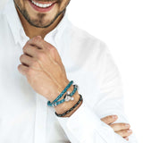 Disney Mickey Mouse Silhouette Teal Leather Wrap Bracelet - Cufflinks.com - Flyclothing LLC