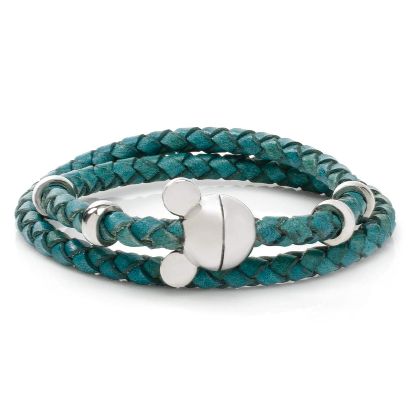 Disney Mickey Mouse Silhouette Teal Leather Wrap Bracelet - Cufflinks.com - Flyclothing LLC