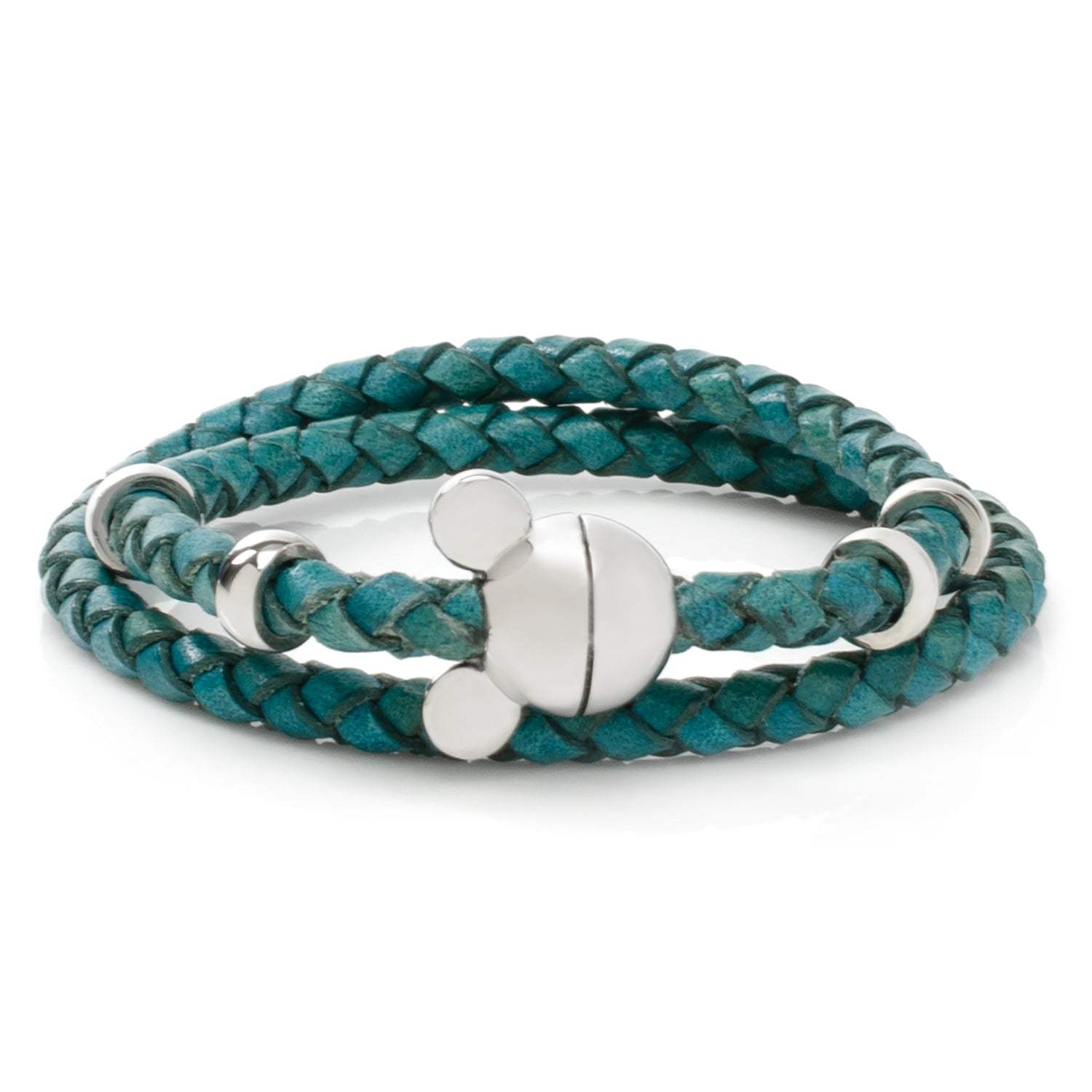Disney Mickey Mouse Silhouette Teal Leather Wrap Bracelet - Cufflinks.com - Flyclothing LLC
