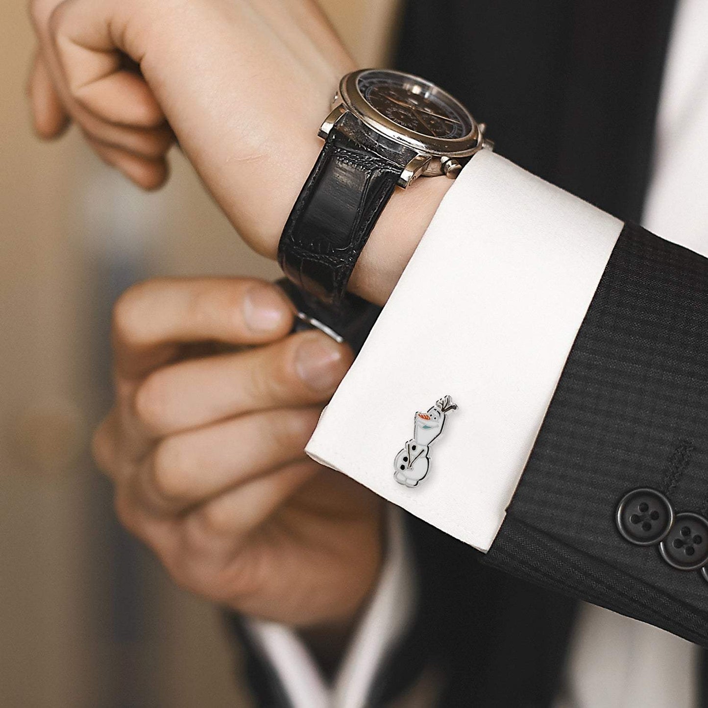 Disney Frozen Olaf Action Cufflinks - Cufflinks.com - Flyclothing LLC