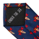 Disney The Little Mermaid Sebastian Hidden Message Blue Men's Tie