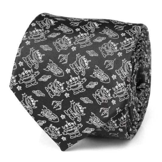 Disney Pixar Toy Story Alien Print Black Men's Tie - Cufflinks.com - Flyclothing LLC
