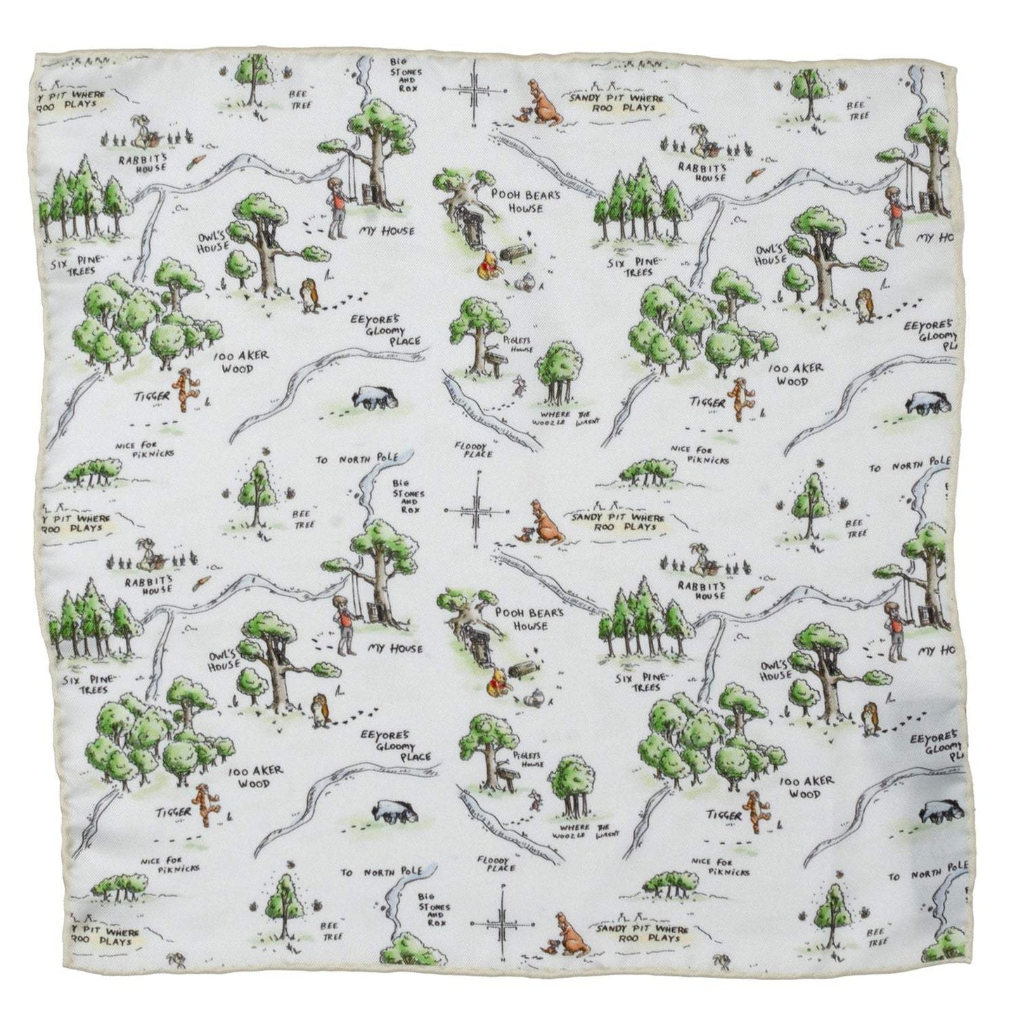Disney Winnie the Pooh Map Pocket Square - Cufflinks.com - Flyclothing LLC