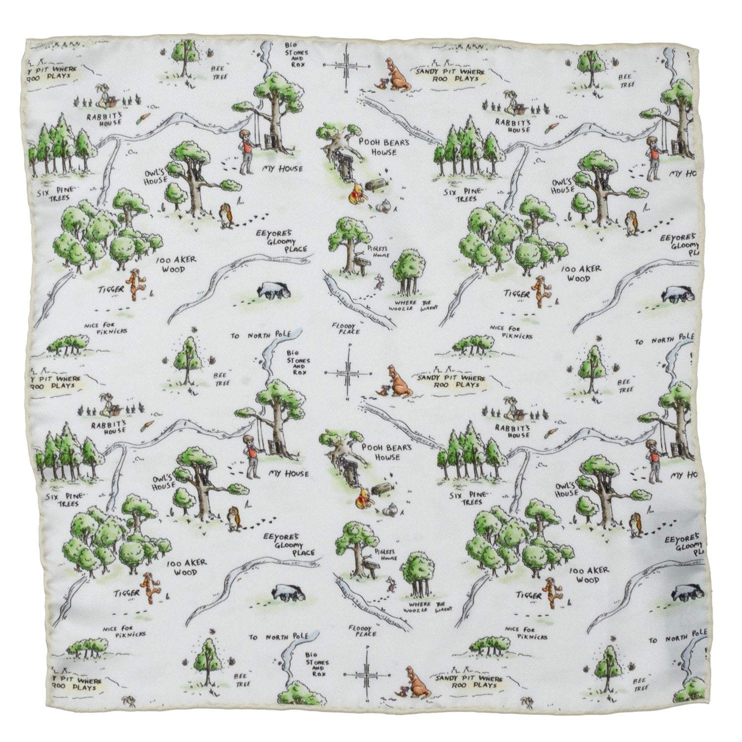 Disney Winnie the Pooh Map Pocket Square - Cufflinks.com - Flyclothing LLC