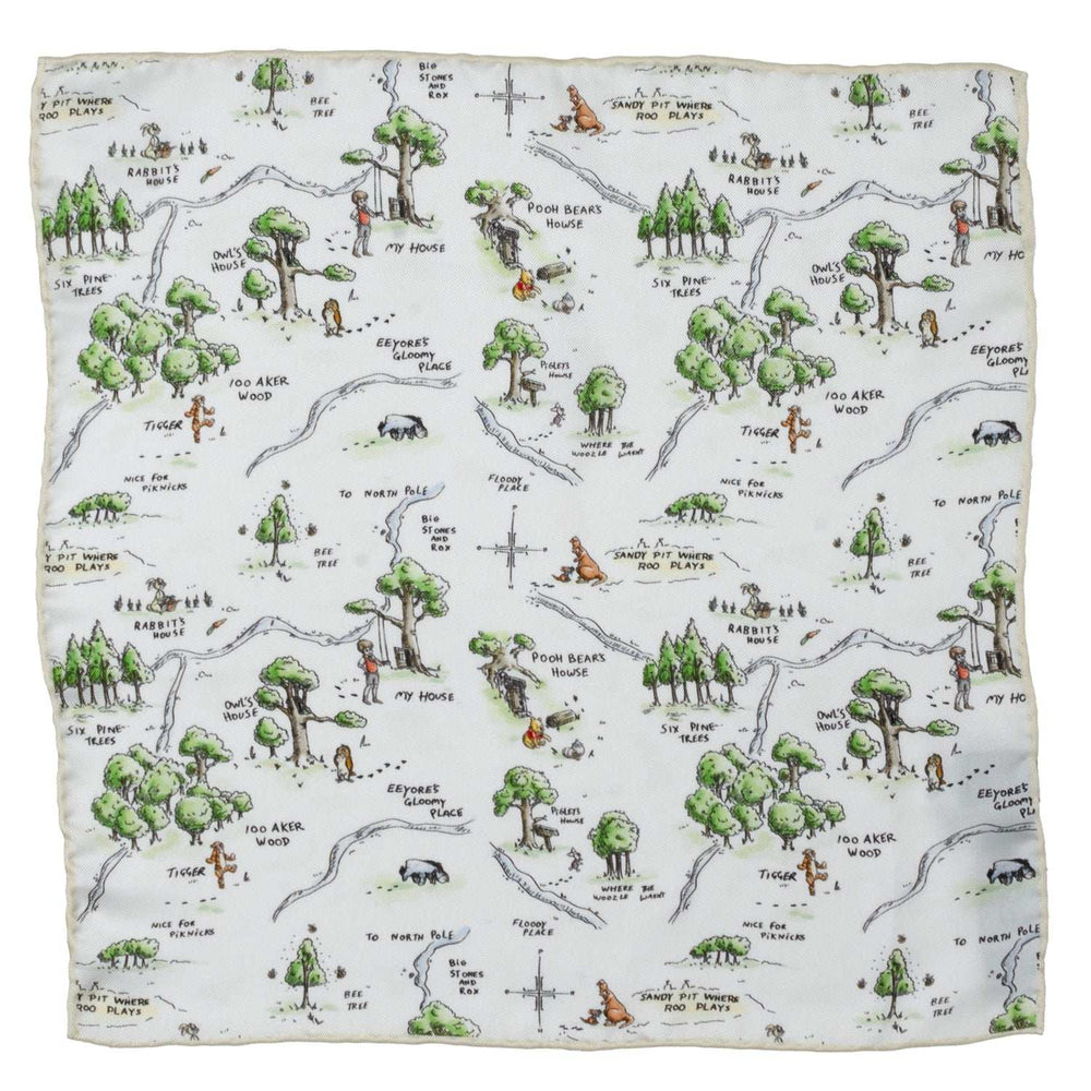 Disney Winnie the Pooh Map Pocket Square - Cufflinks.com - Flyclothing LLC