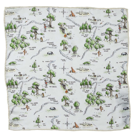 Disney Winnie the Pooh Map Pocket Square - Cufflinks.com - Flyclothing LLC