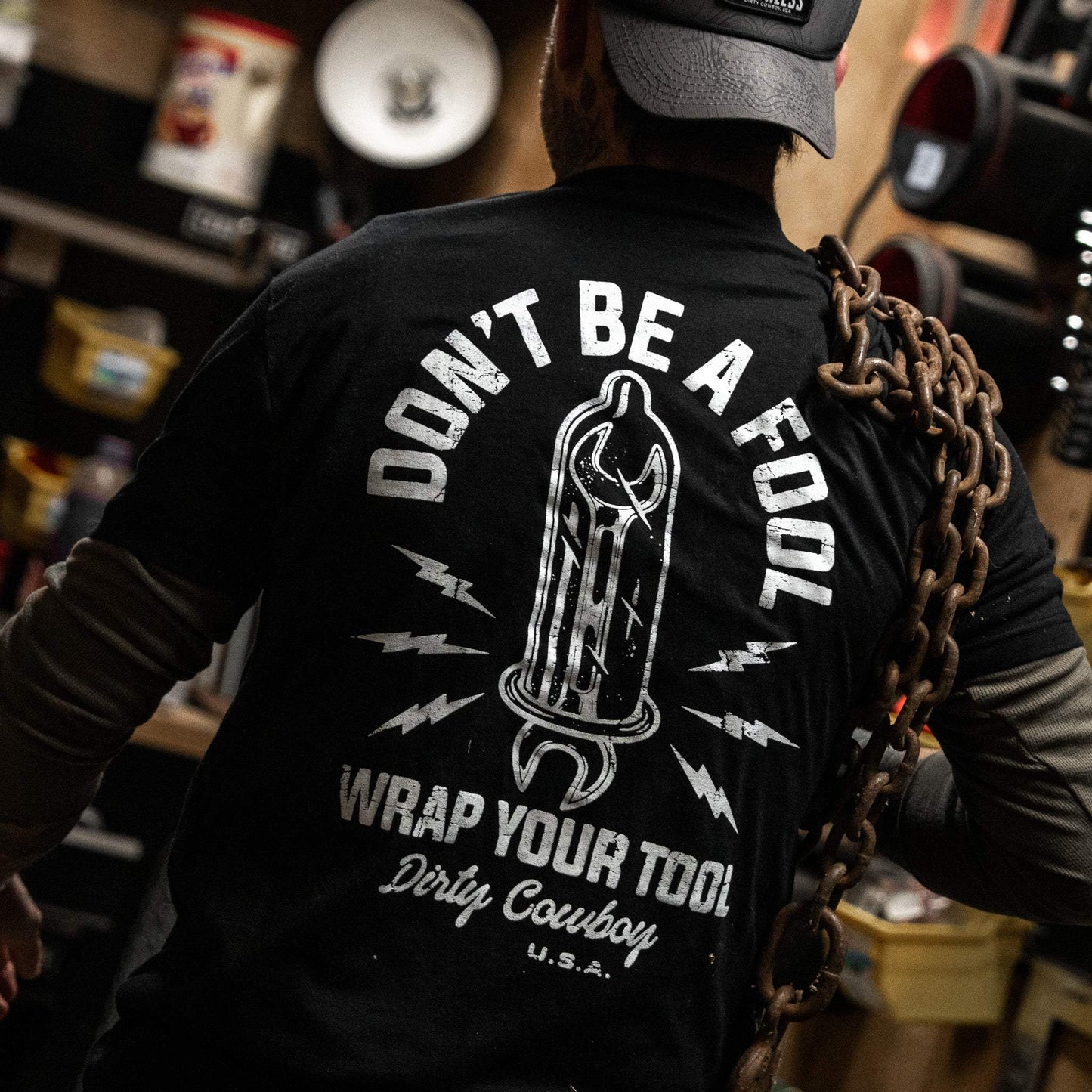 Don't Be a Fool. Wrap Your Tool Men's T-Shirt - DIRTY COWBOY USA - Flyclothing LLC