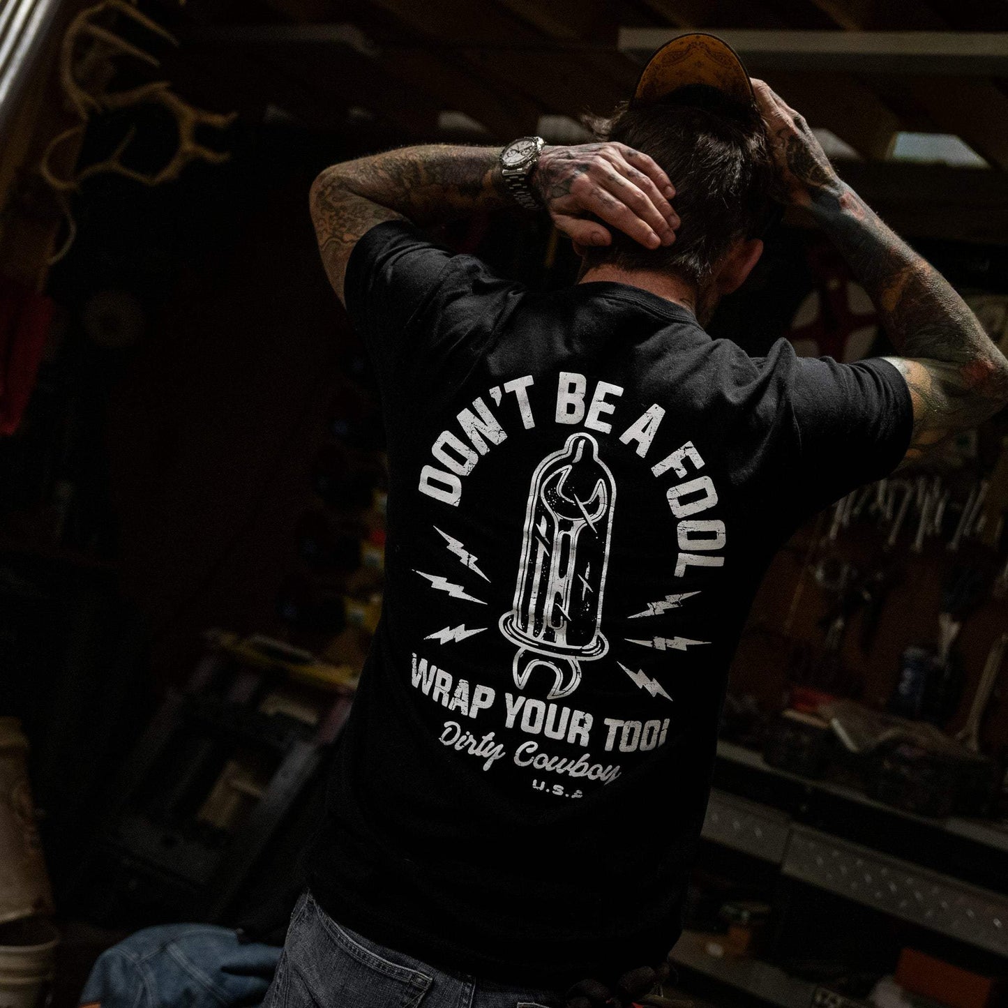 Don't Be a Fool. Wrap Your Tool Men's T-Shirt - DIRTY COWBOY USA - Flyclothing LLC