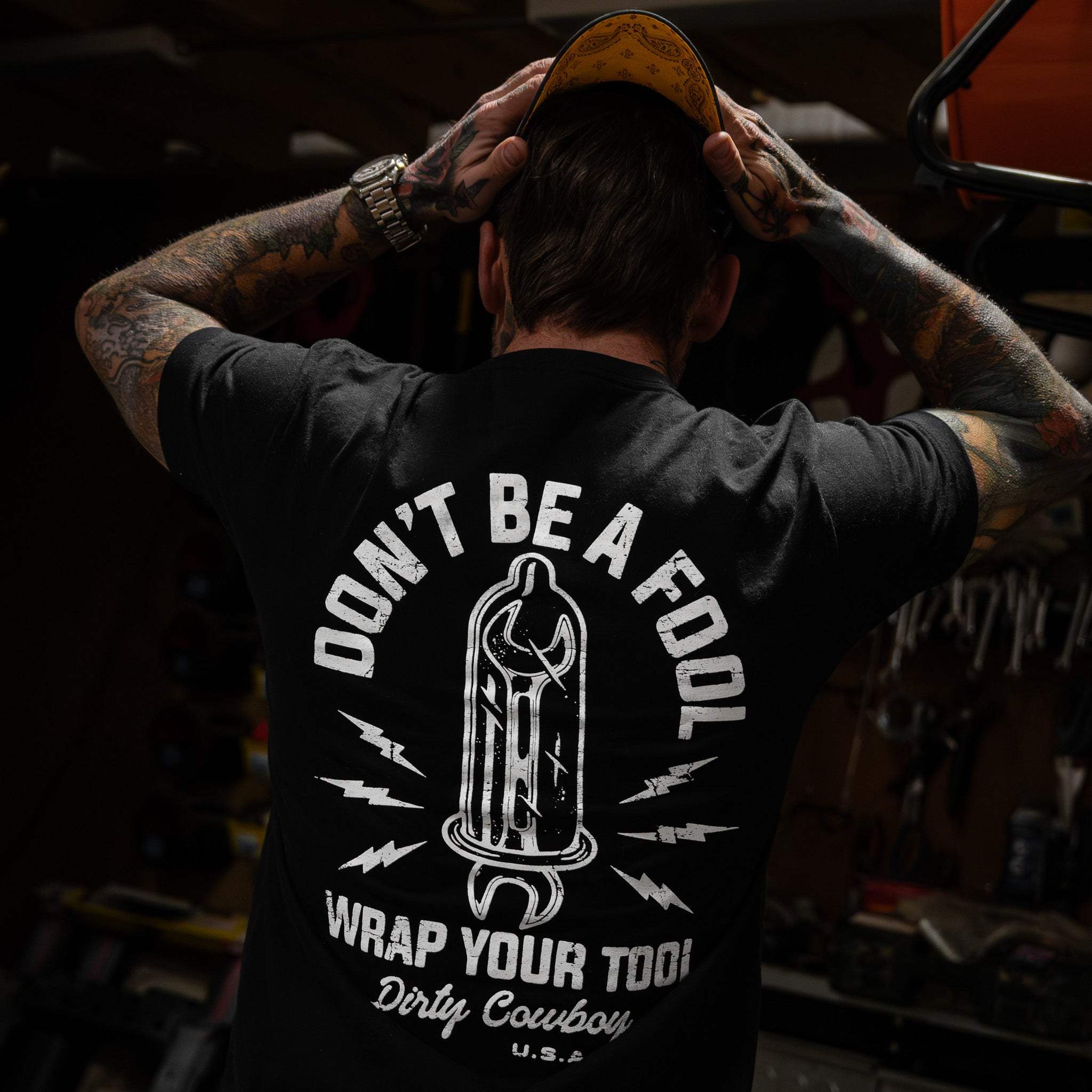 Don't Be a Fool. Wrap Your Tool Men's T-Shirt - DIRTY COWBOY USA - Flyclothing LLC