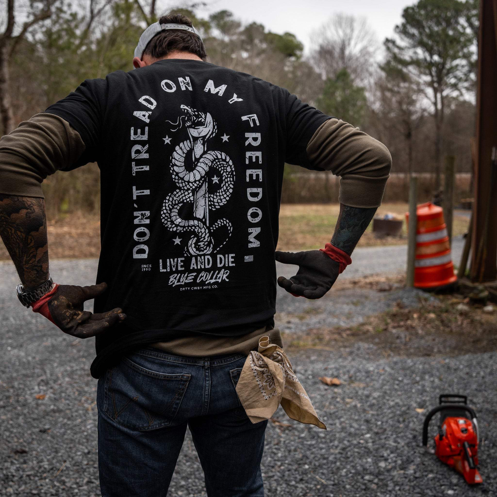 Don't Tread On My Freedom Men's T-Shirt - DIRTY COWBOY USA - Flyclothing LLC