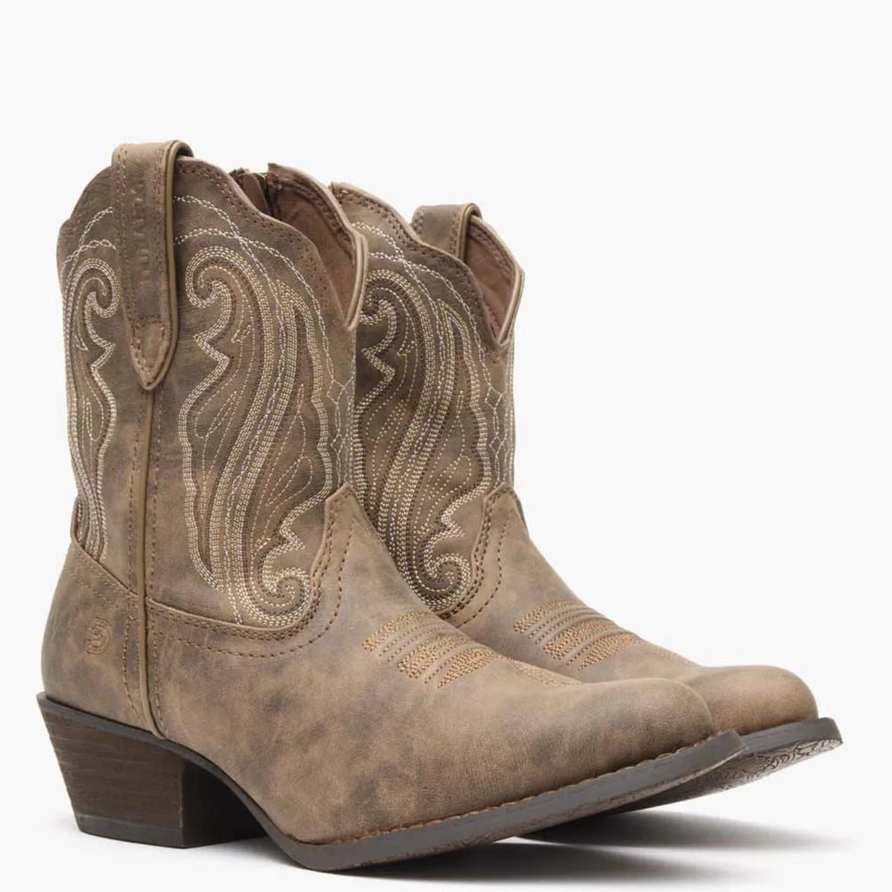 Crush by Durango® Women's Distressed Shortie Western Boot - Durango - Flyclothing LLC