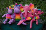 Rainbow Elephant Knottie® Plush Dog Toy - HuggleHounds - Flyclothing LLC