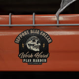 Work Hard Play Harder Blue Collar Decal - DIRTY COWBOY USA - Flyclothing LLC
