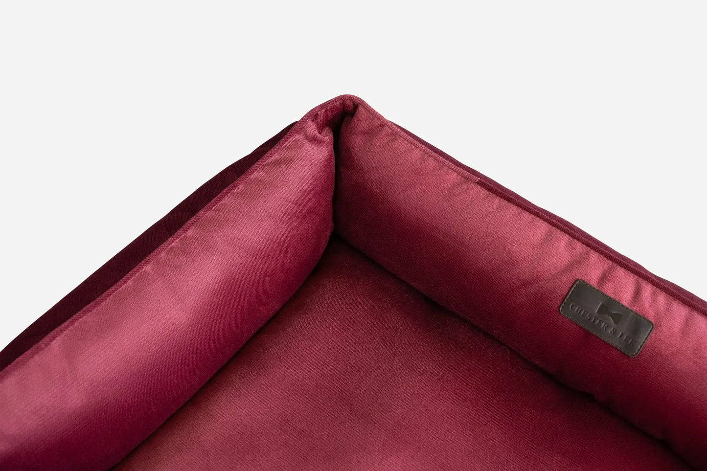 Chester & Lee | Vibrant Velvet Sleeper Dog Bed Wine - Chester & Lee - Flyclothing LLC