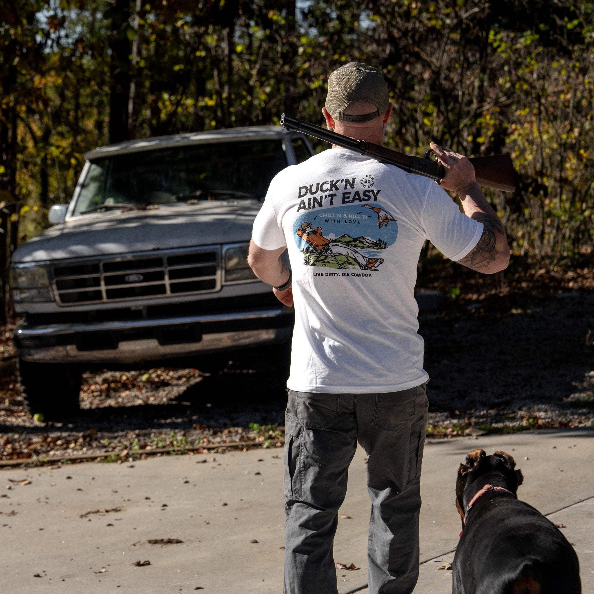 Duckin Aint Easy Men's T-Shirt - DIRTY COWBOY USA - Flyclothing LLC