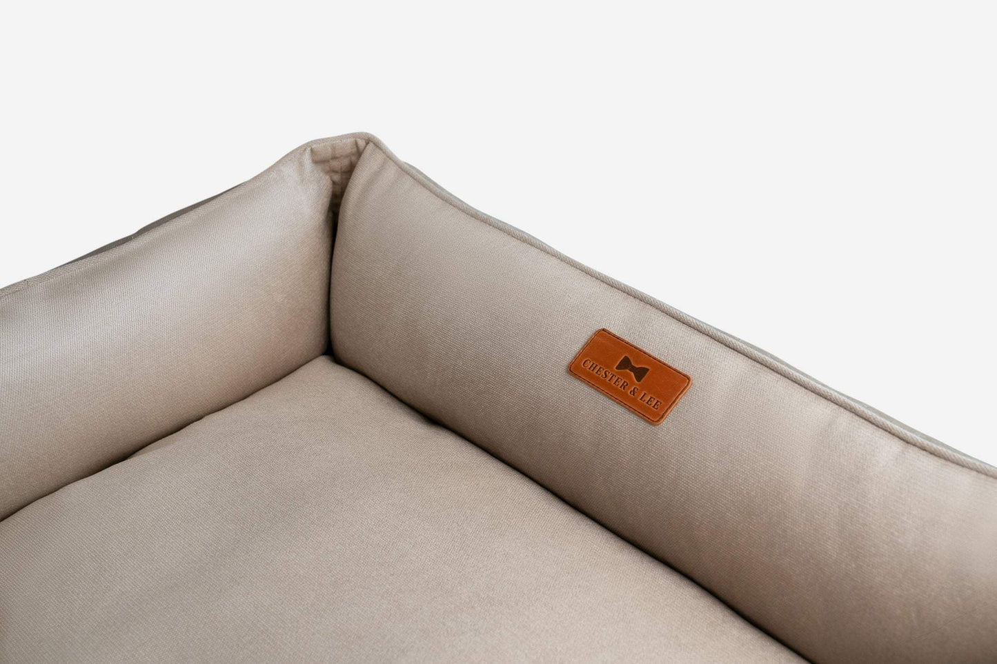Chester & Lee | Classic Velvet Sleeper Dog Bed Beige - Chester & Lee - Flyclothing LLC