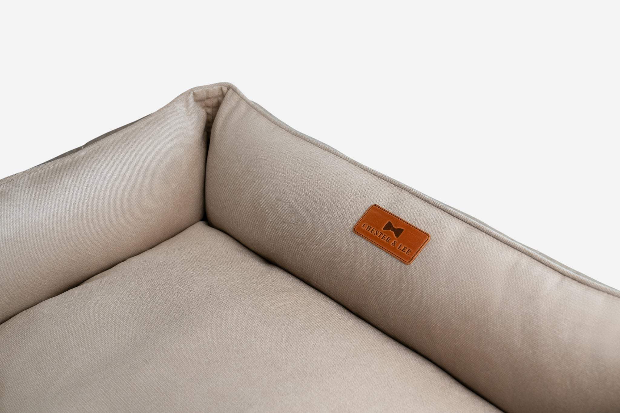 Chester & Lee | Classic Velvet Sleeper Dog Bed Beige - Chester & Lee - Flyclothing LLC