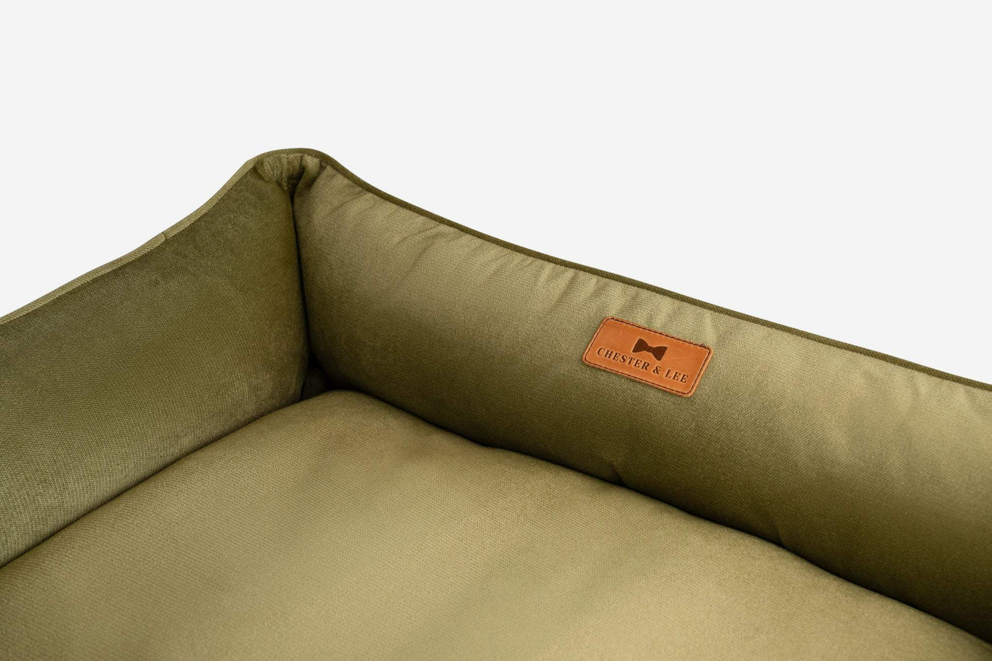 Chester & Lee | Vibrant Velvet Sleeper Dog Bed Olive - Chester & Lee - Flyclothing LLC