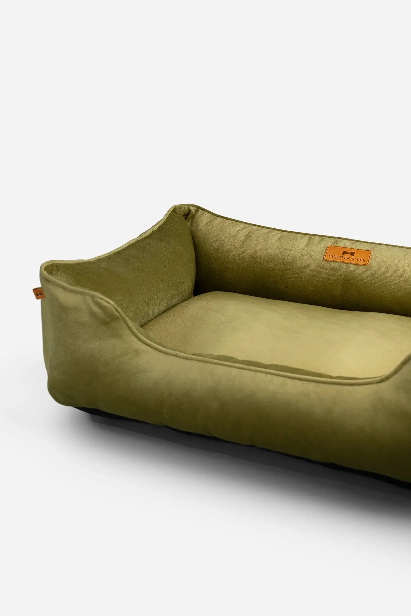 Chester & Lee | Vibrant Velvet Sleeper Dog Bed Olive - Chester & Lee - Flyclothing LLC