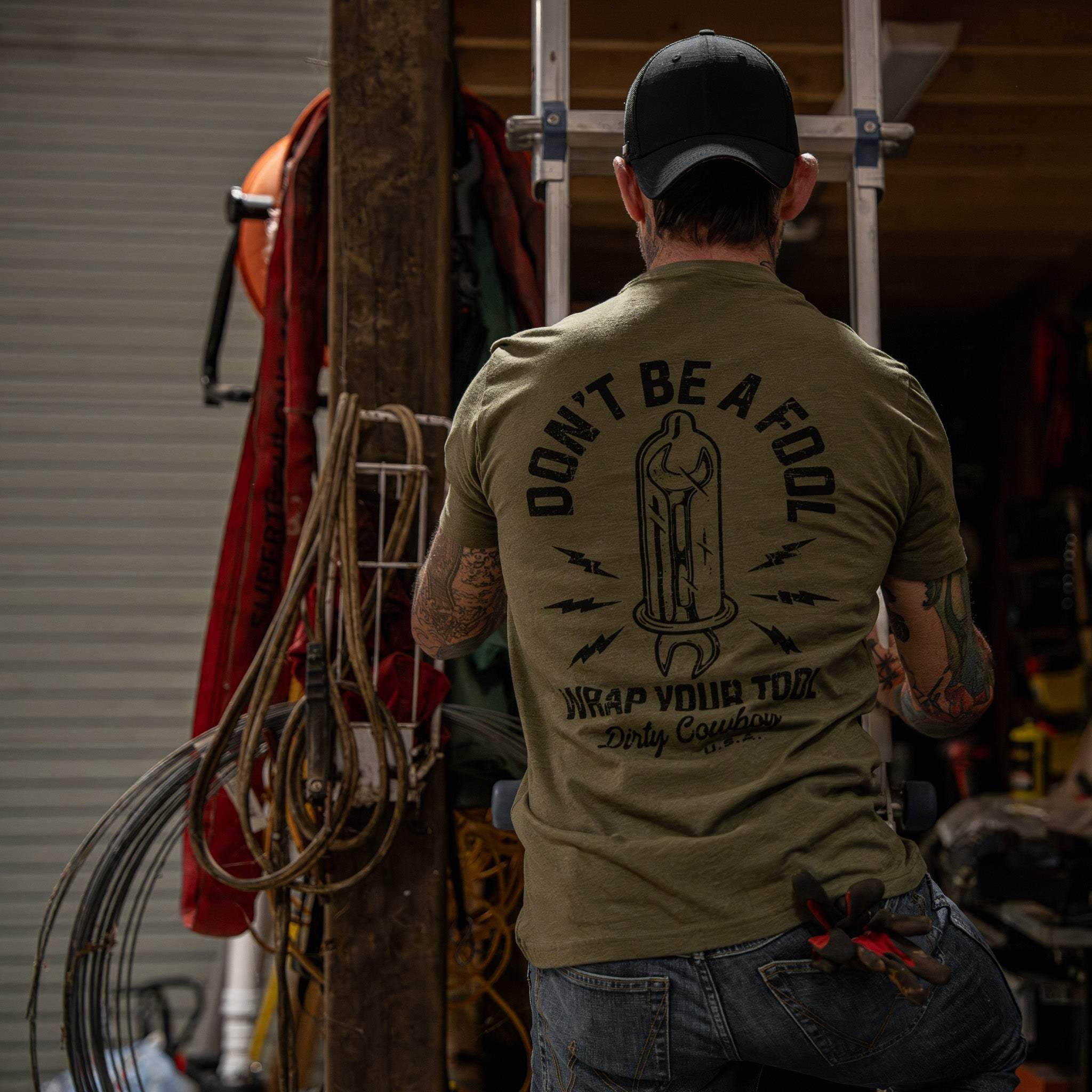 Don't Be a Fool. Wrap Your Tool Men's T-Shirt - DIRTY COWBOY USA - Flyclothing LLC
