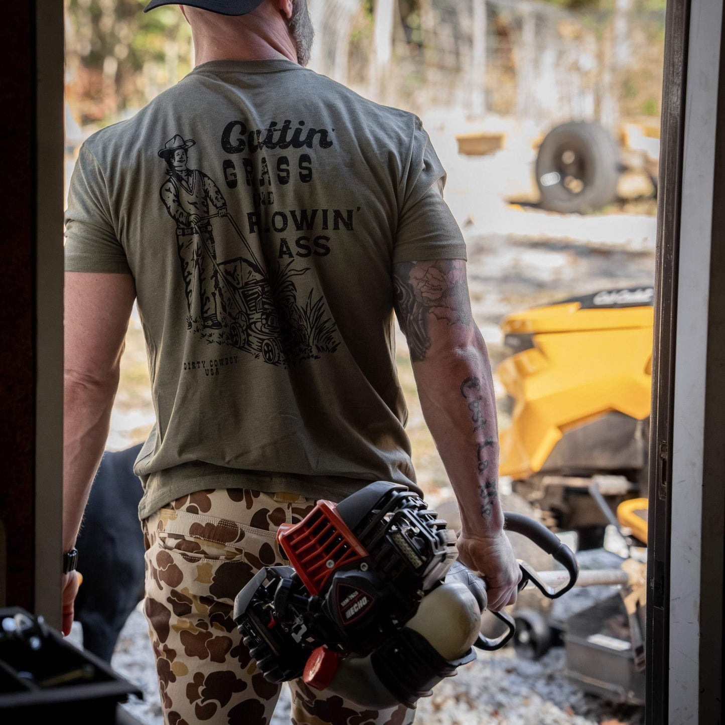 Cutting Grass & Plowin' Ass Men's T-Shirt - DIRTY COWBOY USA - Flyclothing LLC
