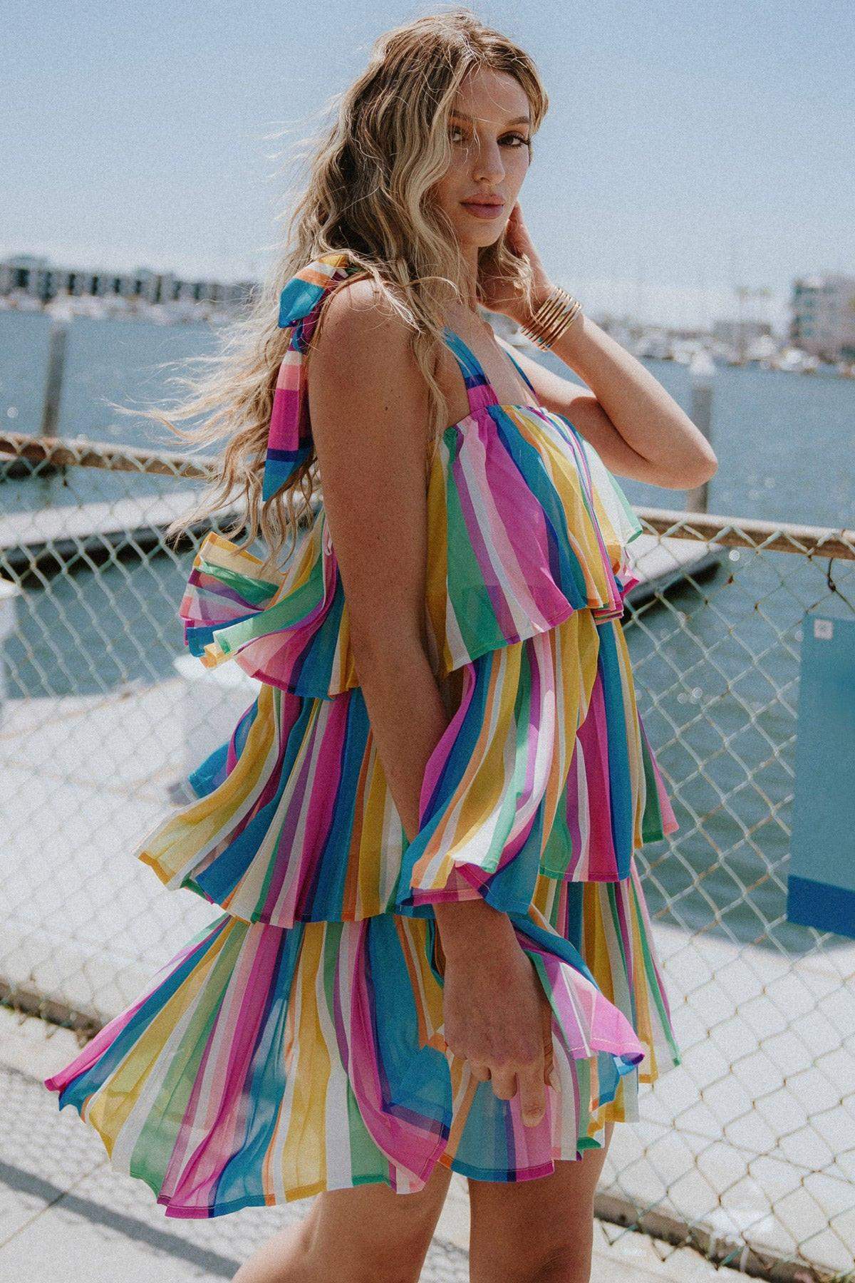 PROPER PARADISE WOVEN MINI DRESS - Flying Tomato - Flyclothing LLC