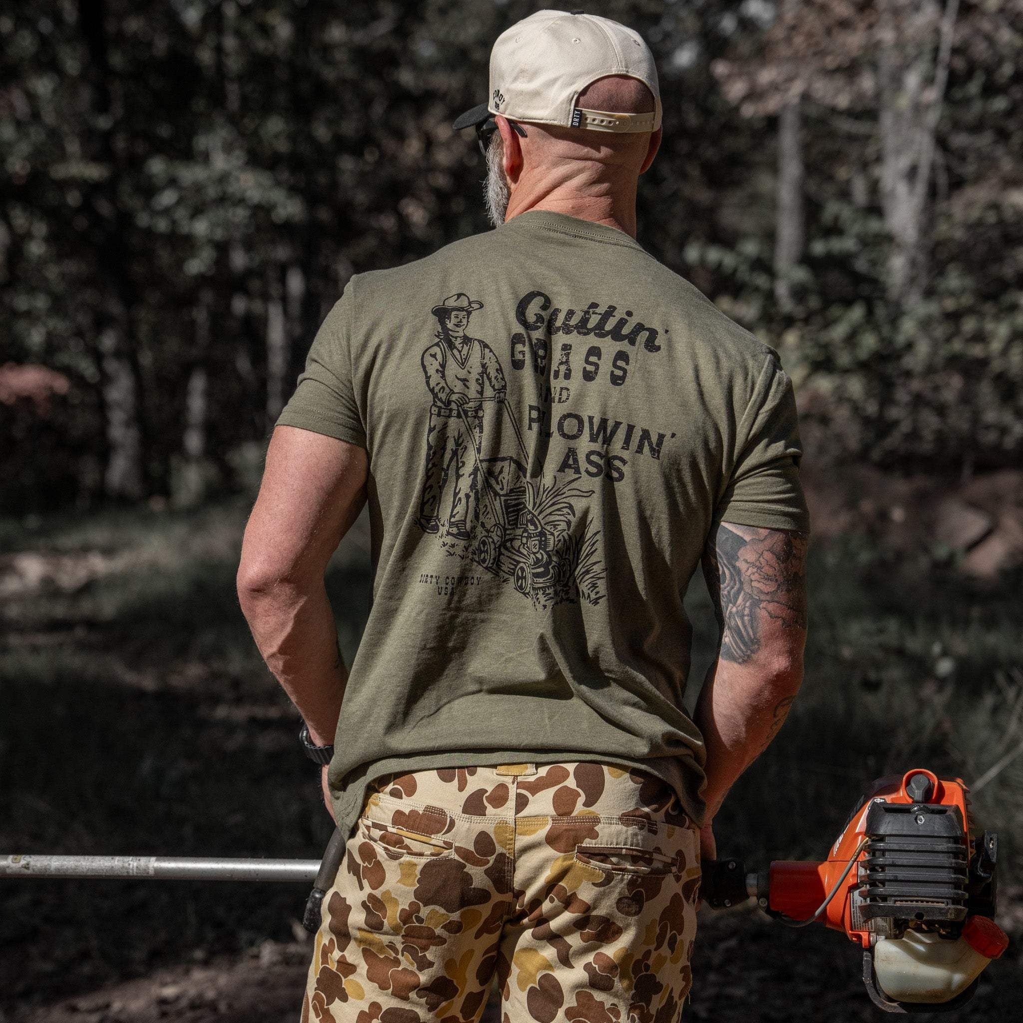 Cutting Grass & Plowin' Ass Men's T-Shirt - DIRTY COWBOY USA - Flyclothing LLC