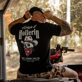 Hootin' And Hollern' Cowboy Skull Men's T-Shirt - DIRTY COWBOY USA - Flyclothing LLC