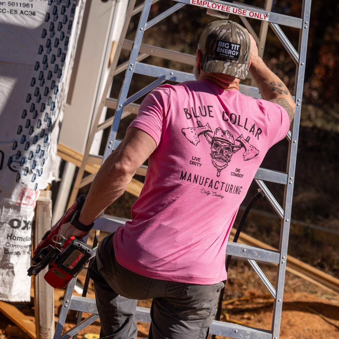 Blue Collar Hatchet Men's T-Shirt - DIRTY COWBOY USA - Flyclothing LLC