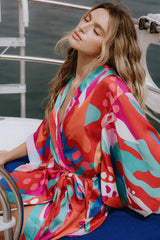 CANCUN GETAWAY SATIN MIDI KIMONO - Flying Tomato - Flyclothing LLC