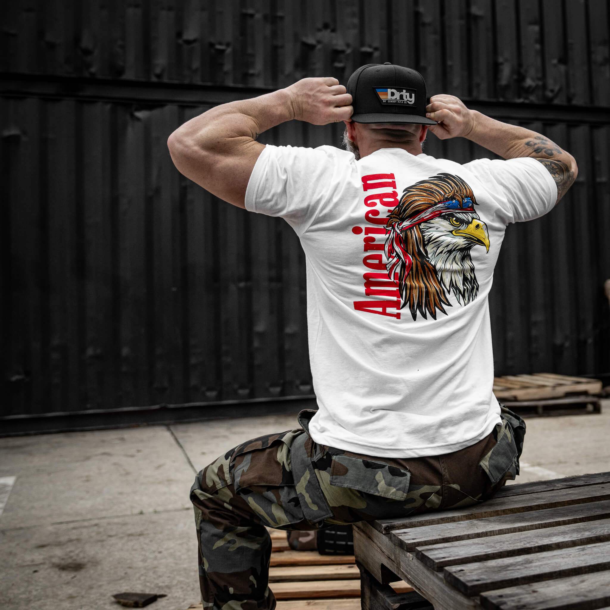 American Eagle Patriotic Men's T-Shirt - DIRTY COWBOY USA - Flyclothing LLC