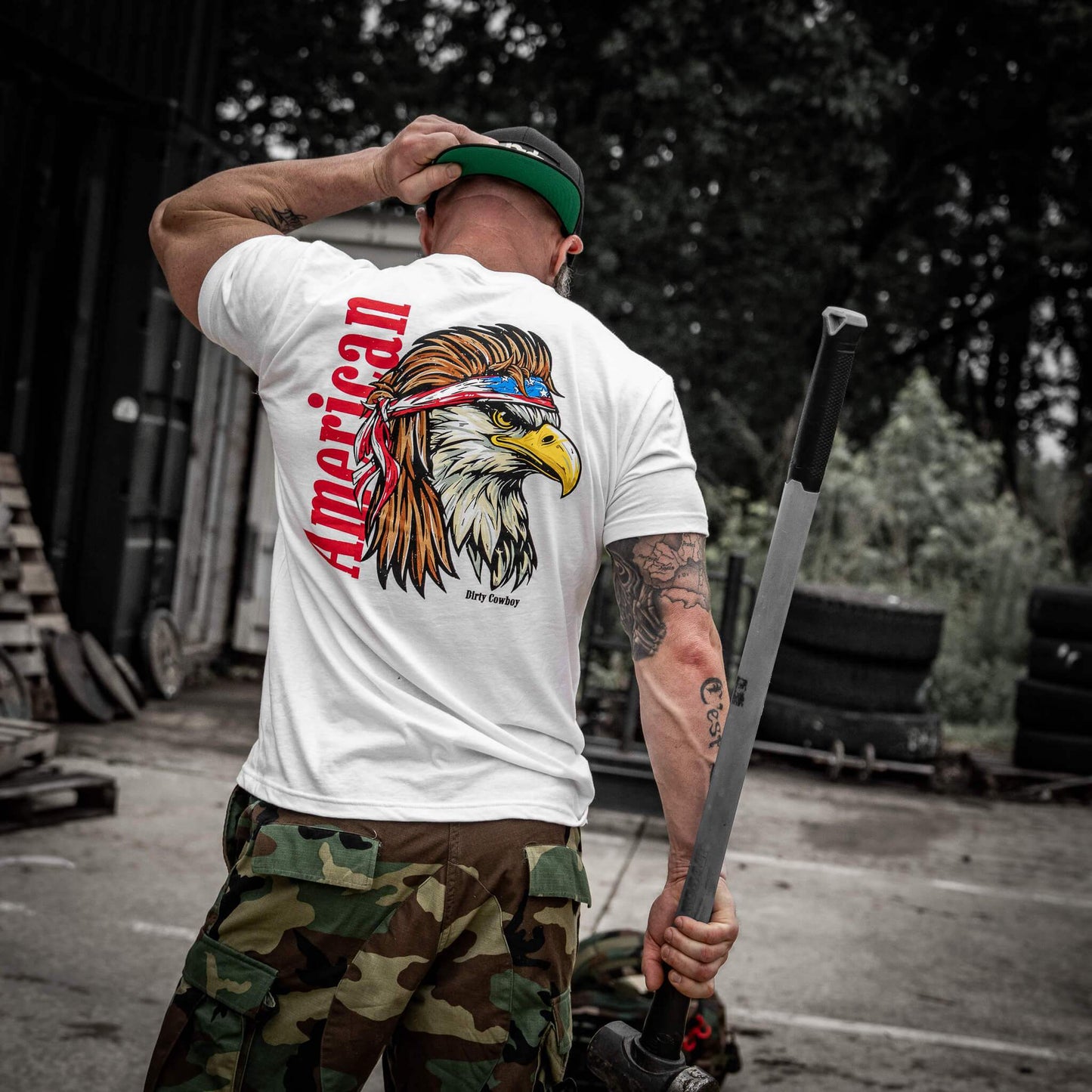 American Eagle Patriotic Men's T-Shirt - DIRTY COWBOY USA - Flyclothing LLC