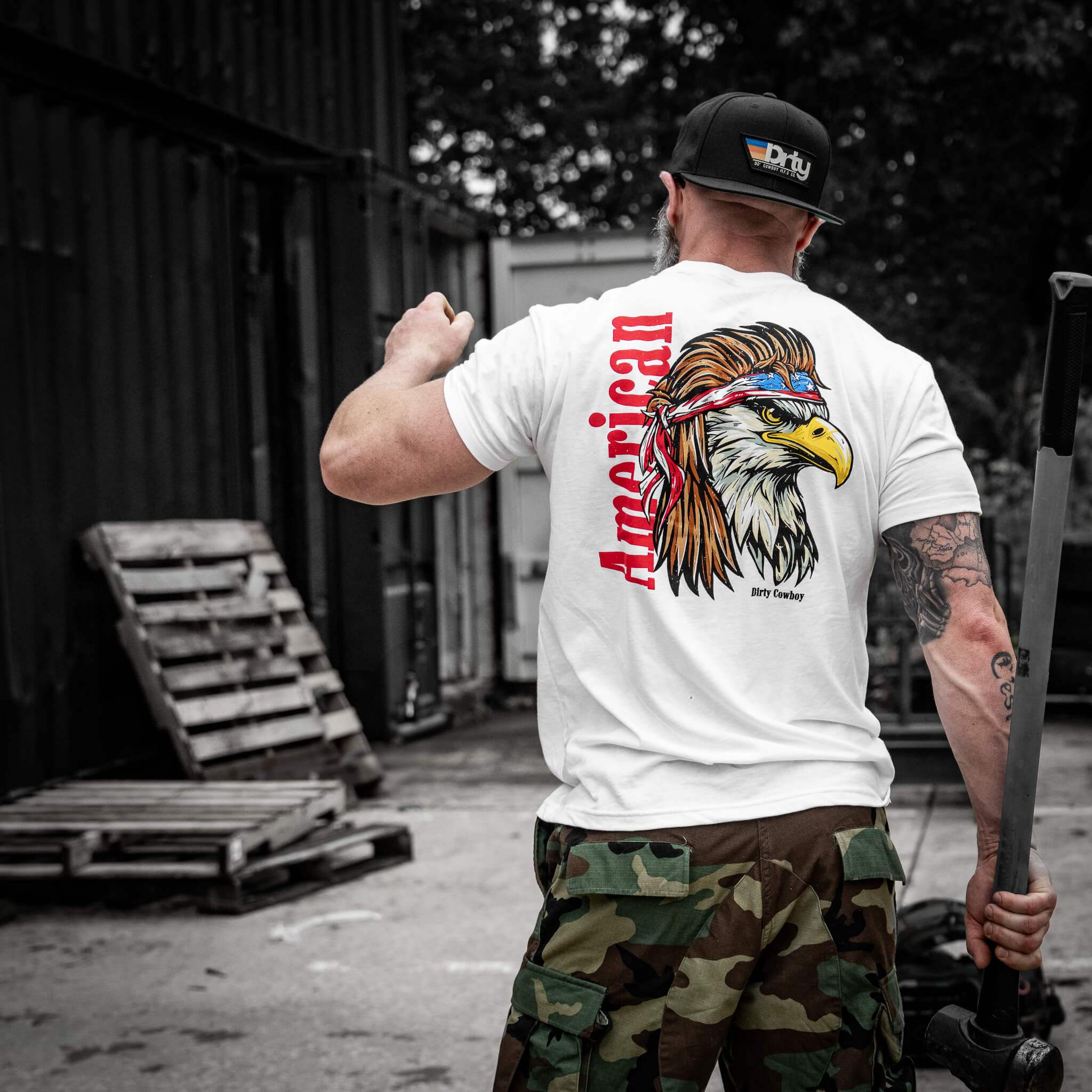 American Eagle Patriotic Men's T-Shirt - DIRTY COWBOY USA - Flyclothing LLC