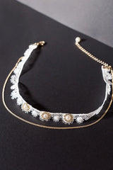 MOON CRESCENT PEARLS CHOKER - Flying Tomato - Flyclothing LLC