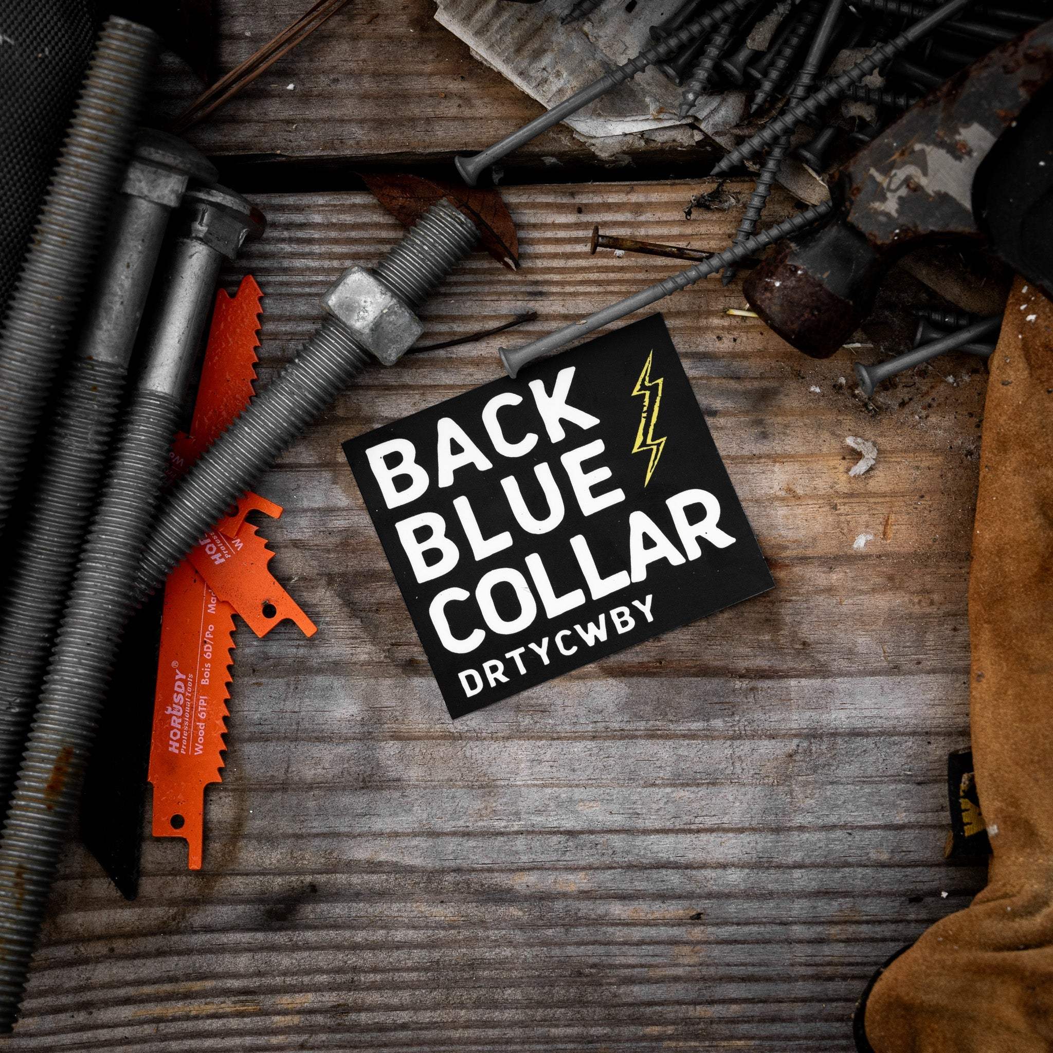 Back Blue Collar Decal - DIRTY COWBOY USA - Flyclothing LLC