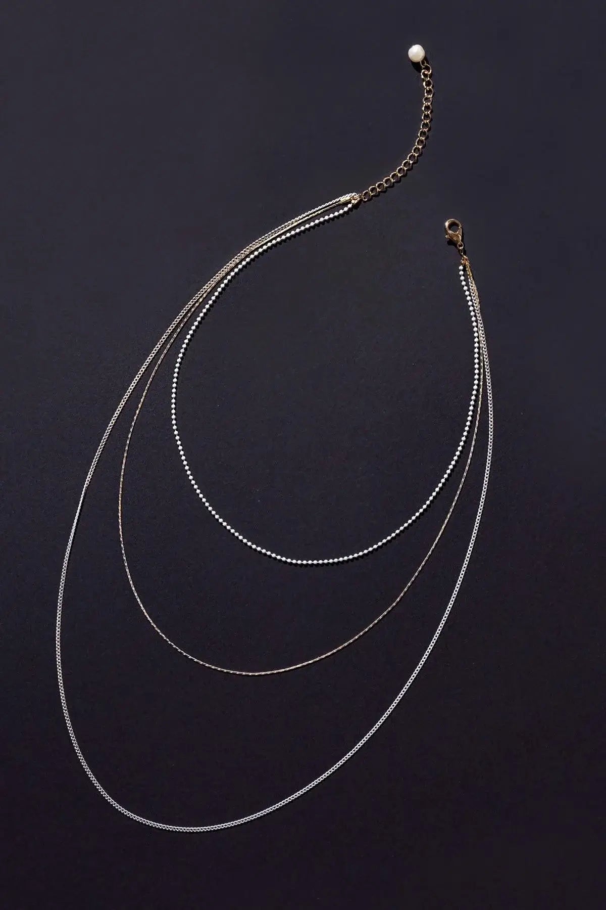 3 CHAIN LAYERD CHARM NECKLACE - Flying Tomato - Flyclothing LLC