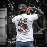 Ride 'Em Raw Saddles Are For Sissy's Men's T-Shirt - DIRTY COWBOY USA - Flyclothing LLC