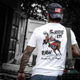 Ride 'Em Raw Saddles Are For Sissy's Men's T-Shirt - DIRTY COWBOY USA - Flyclothing LLC