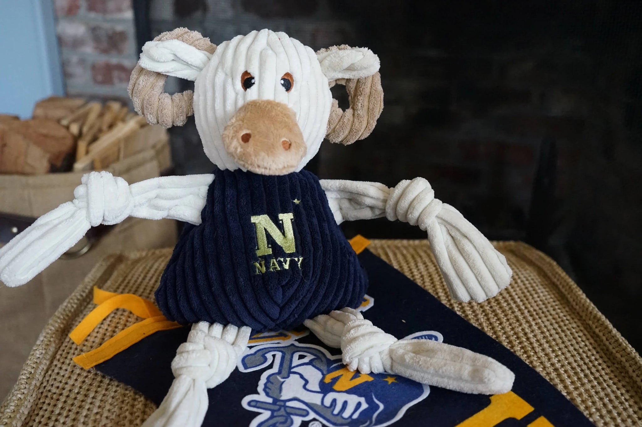 NCAA U.S. Naval Academy, Bill the Goat Knottie® Plush Dog Toy - HuggleHounds - Flyclothing LLC