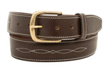 Huntley Fancy Stitched Ladies 1.5" Inch wide belt, Brown - Huntley Equestrian - Flyclothing LLC