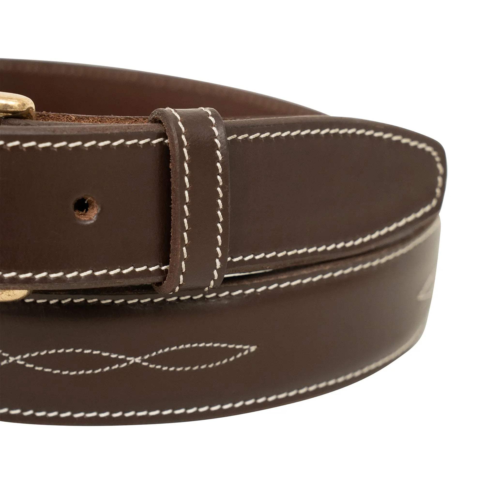 Huntley Fancy Stitched Ladies 1.5" Inch wide belt, Brown - Huntley Equestrian - Flyclothing LLC