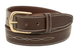 Huntley Fancy Stitched Ladies 1.5" Inch wide belt, Brown - Huntley Equestrian - Flyclothing LLC