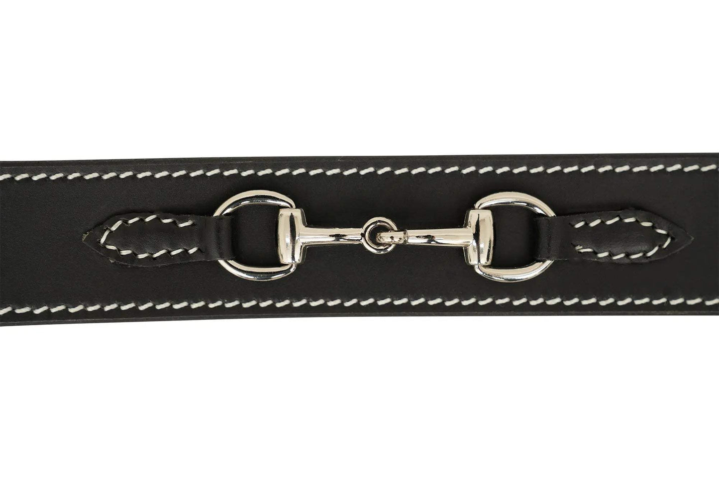 Huntley Equestrian Ladies Stirrup Buckle, Snaffle Bit, 1.5" Inch Width Leather Belt, Black - Huntley Equestrian - Flyclothing LLC